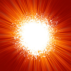 Image showing Grunge background with orange burst pattern. EPS 8