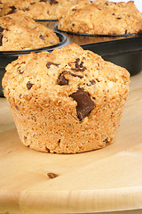 Image showing Pine nuts and chocolate muffin