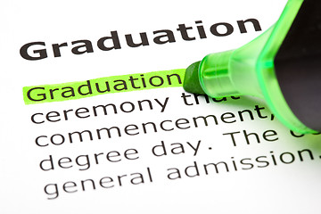 Image showing 'Graduation' highlighted in green