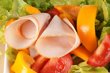 Image showing Mixed salad with roast turkey