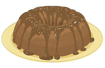 Image showing chocolate cake. Vector Illustration