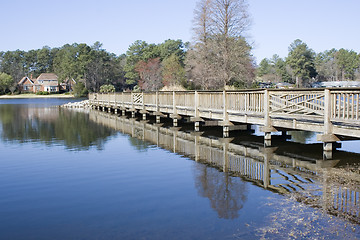 Image showing Wooden Walking Bridge