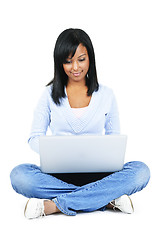 Image showing Young woman with computer