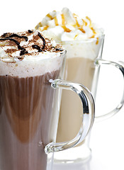 Image showing Hot chocolate and coffee beverages