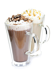 Image showing Hot chocolate and coffee beverages