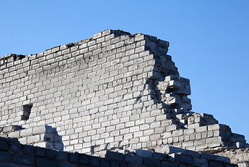 Image showing Broken brick wall. Fragment