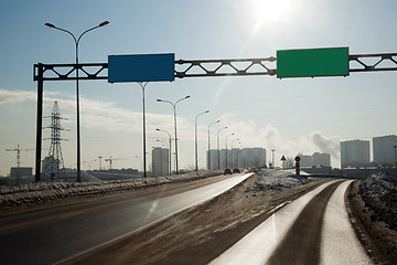 Image showing The road to the entrance to the metropolis
