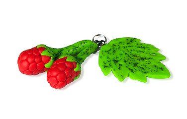 Image showing Pendant-raspberry. Plastic clay.