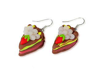 Image showing Earrings-cakes of plastic clay