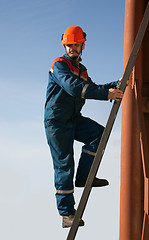 Image showing Electric up on the ladder