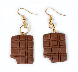 Image showing Earrings in the form of chocolates