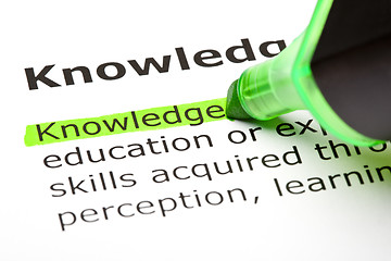 Image showing The word 'Knowledge' highlighted in green
