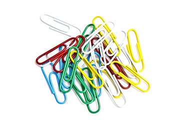 Image showing Colorful paperclips