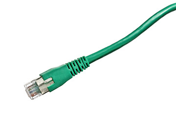 Image showing Green network plug 