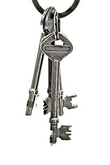 Image showing A bunch of old keys isolated