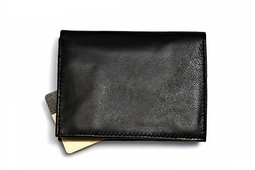 Image showing Black wallet with Credit card 