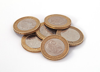 Image showing British, UK, two pound coins