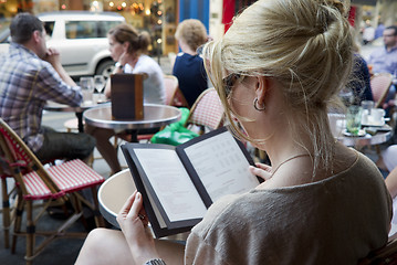 Image showing Lady at Parisian cafe