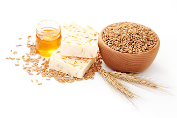 Image showing wheat and honey soap