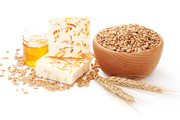 Image showing wheat and honey soap