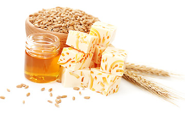 Image showing wheat and honey soap