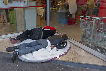 Image showing Homeless men Paris