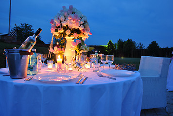 Image showing Romantic Outdoor Dinner