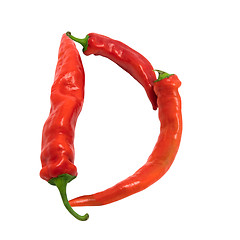 Image showing Letter D composed of chili peppers