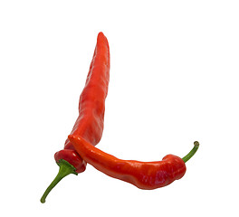 Image showing Letter L composed of chili peppers