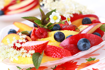 Image showing Fresh fruit dessert
