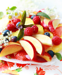 Image showing Fresh fruit dessert