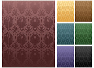 Image showing Set of Seamless Wallpaper Stripes