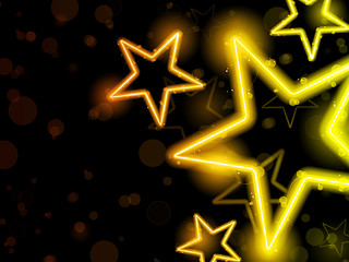 Image showing Glowing Neon Stars Background