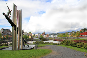 Image showing Skien city in the summertime.