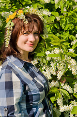 Image showing girl in a wreath