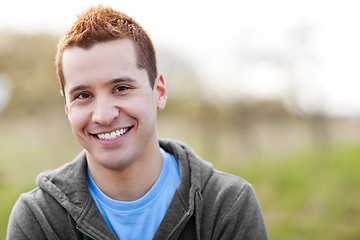 Image showing Mixed race man smiling