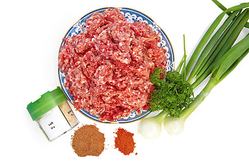 Image showing Minced meat with onion and spices