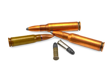 Image showing Several ammunition for the automatic weapons and of small-bore r