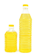 Image showing Vegetable oil in two bottles