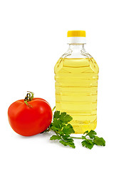 Image showing Vegetable oil with parsley and tomato