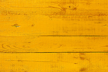 Image showing Detail of yellow wooden fence