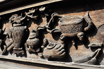 Image showing Wood carvings