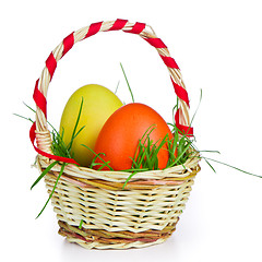 Image showing basket with easter eggs