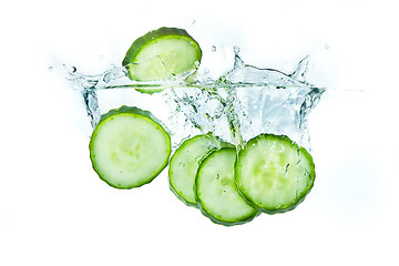 Image showing cucumber in water