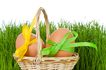 Image showing basket with easter eggs