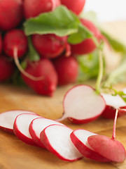 Image showing fresh radishes on white background