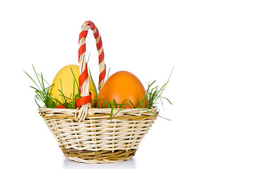 Image showing basket with easter eggs