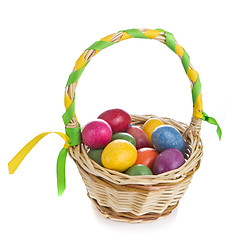 Image showing easter eggs in basket