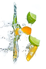 Image showing citrus fruit splashing