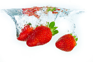 Image showing strawberry in the water